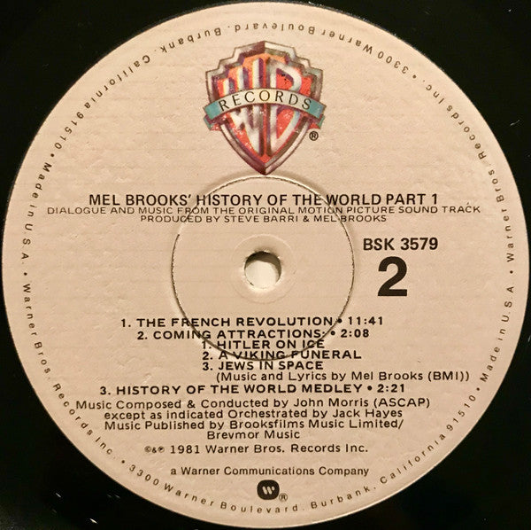 Mel Brooks : Mel Brooks' History Of The World Part 1 (Dialogue And Music From The Original Motion Picture Sound Track)  (LP, Album, Win)