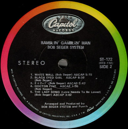The Bob Seger System* : Ramblin' Gamblin' Man (LP, Album, Scr)