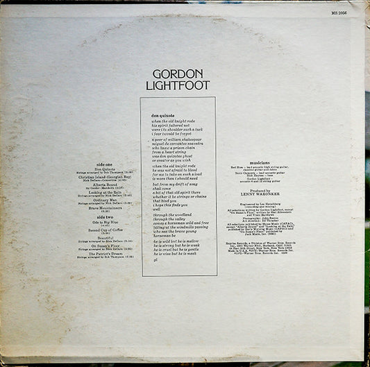Gordon Lightfoot : Don Quixote (LP, Album, Pit)