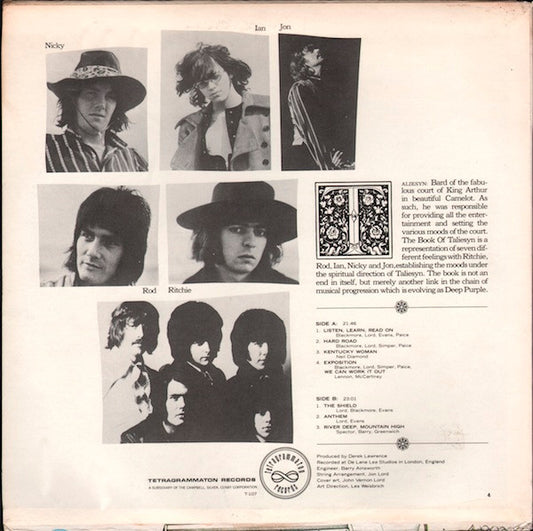 Deep Purple : The Book Of Taliesyn (LP, Album)