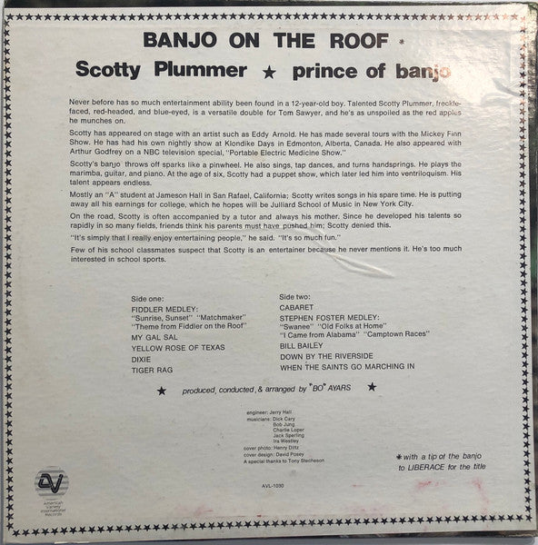 Scotty Plummer : Banjo On The Roof (LP, Album, Ora)