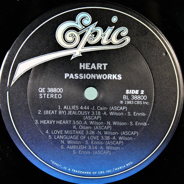 Heart : Passionworks (LP, Album, Car)