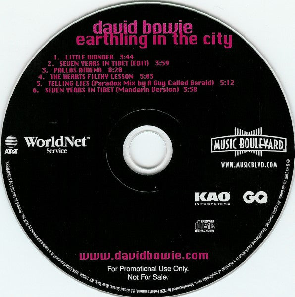 David Bowie : Earthling In The City (CD, Enh, Promo)