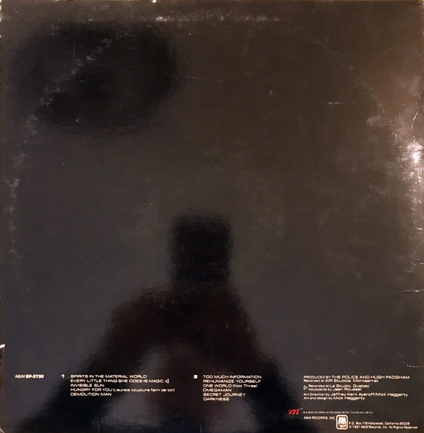 The Police : Ghost In The Machine (LP, Album, Eur)