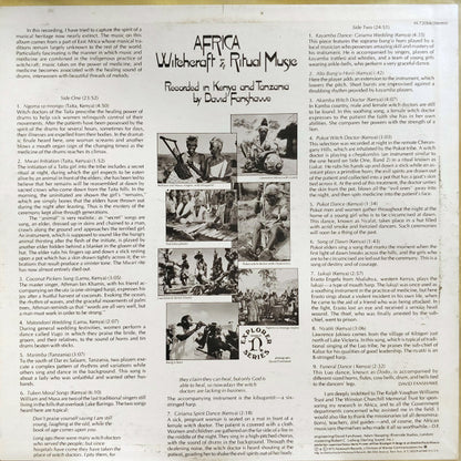 Various : Africa (Witchcraft & Ritual Music) (LP, Album)