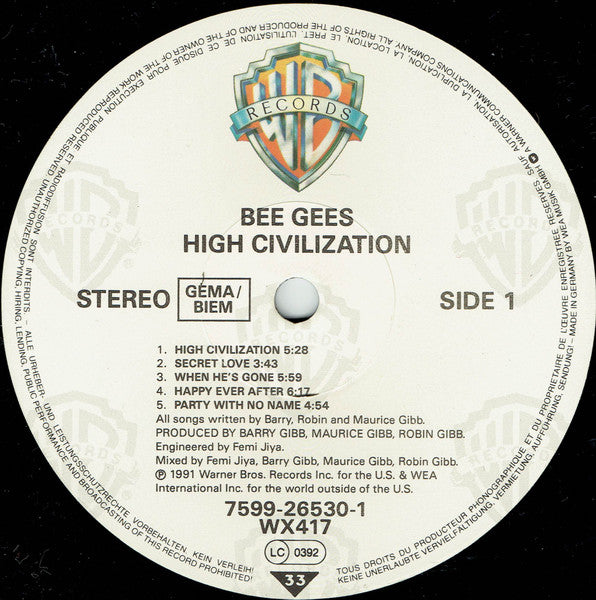 Bee Gees : High Civilization (LP, Album)
