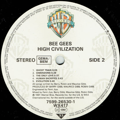 Bee Gees : High Civilization (LP, Album)