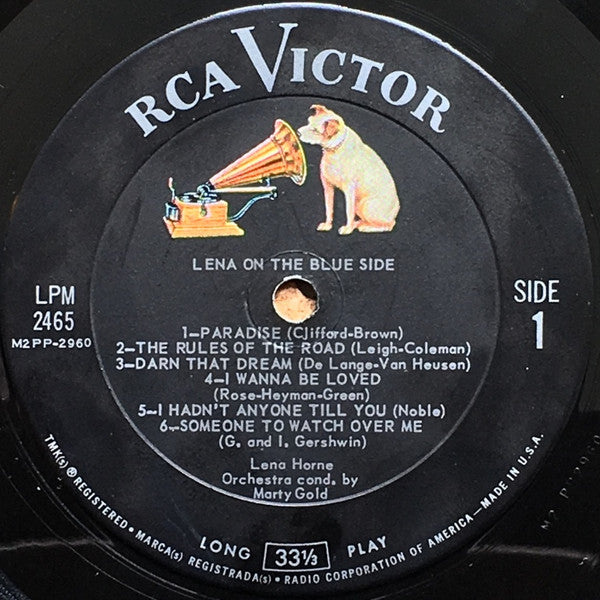 Lena Horne : Lena On The Blue Side (LP, Album, Mono, Ind)