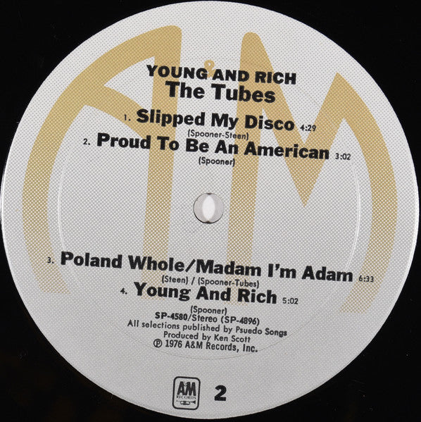 The Tubes : Young And Rich (LP, Album, Mon)