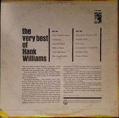 Hank Williams : The Very Best Of Hank Williams (LP, Comp, RE)