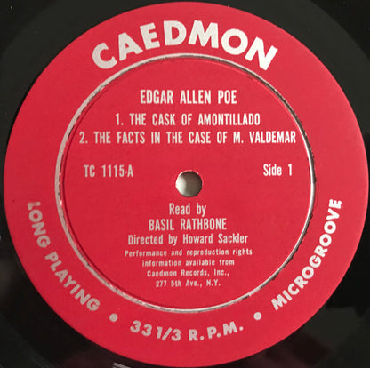 Edgar Allan Poe : Basil Rathbone Reads Edgar Allan Poe  (LP, Ter)