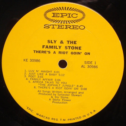 Sly & The Family Stone : There's A Riot Goin' On (LP, Album, Pit)