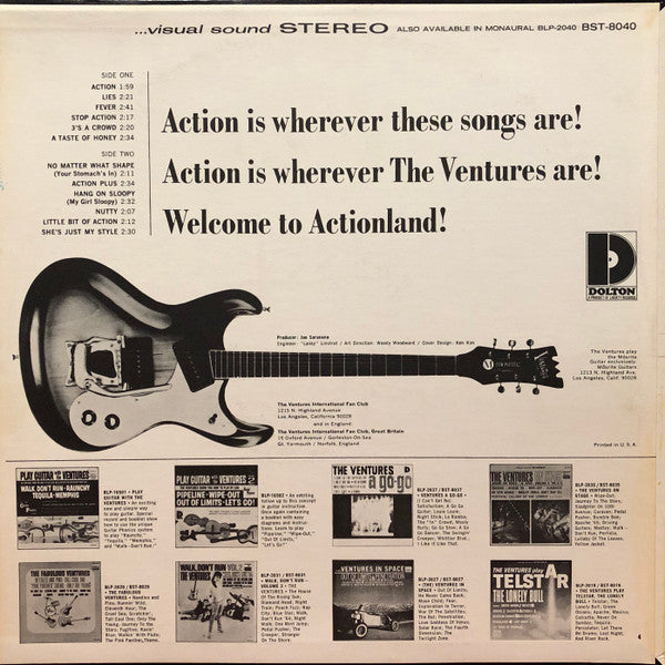 The Ventures : Where The Action Is (LP, Album, RP, Ind)