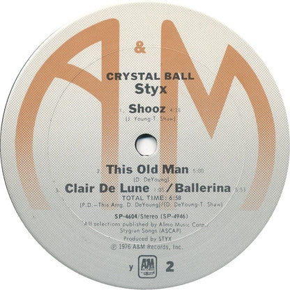 Styx : Crystal Ball (LP, Album, Ter)