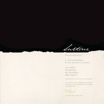 Saltine (2) : Find Yourself Alone (7")