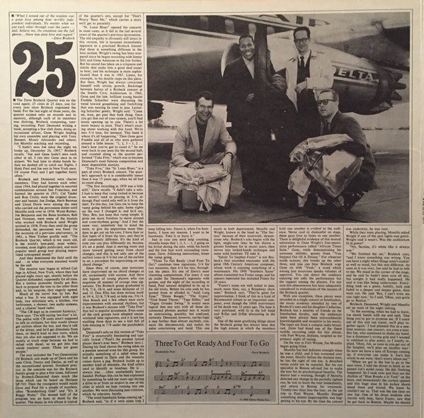 The Dave Brubeck Quartet : 25th Anniversary Reunion (LP, Album, Duo)