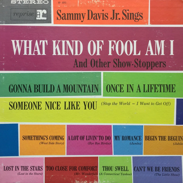 Sammy Davis Jr. : Sammy Davis Jr Sings What Kind Of Fool Am I (And Other Show-Stoppers) (LP, Album, RE, Pit)