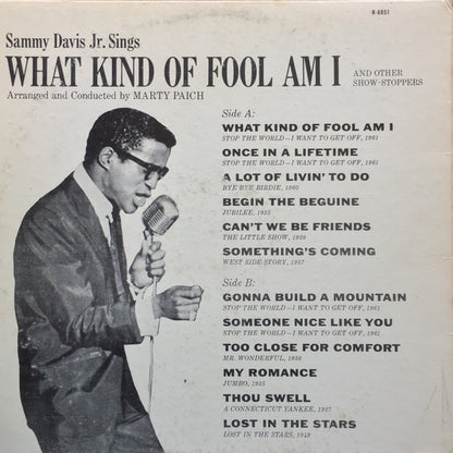 Sammy Davis Jr. : Sammy Davis Jr Sings What Kind Of Fool Am I (And Other Show-Stoppers) (LP, Album, RE, Pit)