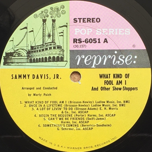 Sammy Davis Jr. : Sammy Davis Jr Sings What Kind Of Fool Am I (And Other Show-Stoppers) (LP, Album, RE, Pit)