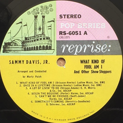 Sammy Davis Jr. : Sammy Davis Jr Sings What Kind Of Fool Am I (And Other Show-Stoppers) (LP, Album, RE, Pit)