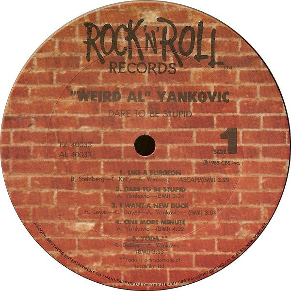 "Weird Al" Yankovic : Dare To Be Stupid (LP, Album, Pit)