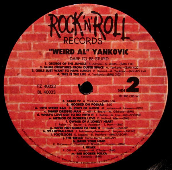 "Weird Al" Yankovic : Dare To Be Stupid (LP, Album, Pit)