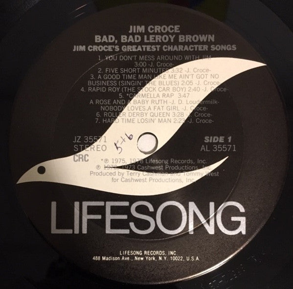 Jim Croce : Bad, Bad Leroy Brown / Jim Croce's Greatest Character Songs (LP, Comp, CRC)