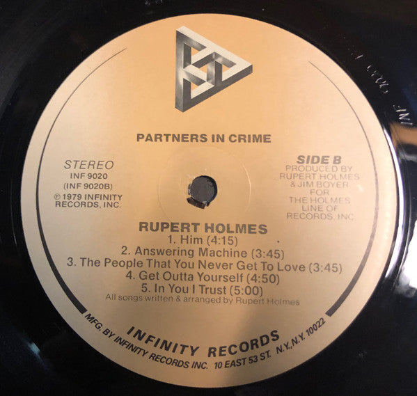 Rupert Holmes : Partners In Crime (LP, Album, Glo)