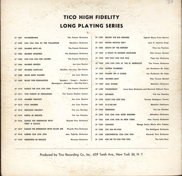 Tito Puente "King Of The Cha Cha Mambo" & His Orchestra* : Dance The Cha Cha Cha (LP, Album, Mono, Lam)