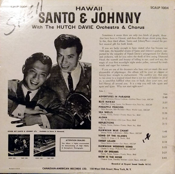 Santo & Johnny : Hawaii (LP, Album)