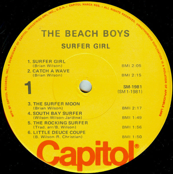 The Beach Boys : Surfer Girl (LP, Album, RE, Jac)