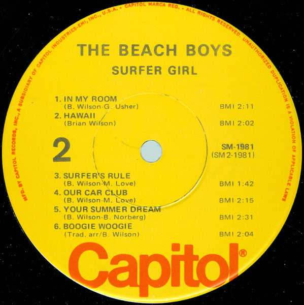 The Beach Boys : Surfer Girl (LP, Album, RE, Jac)