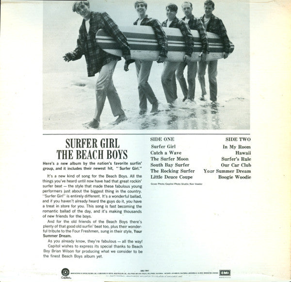 The Beach Boys : Surfer Girl (LP, Album, RE, Jac)