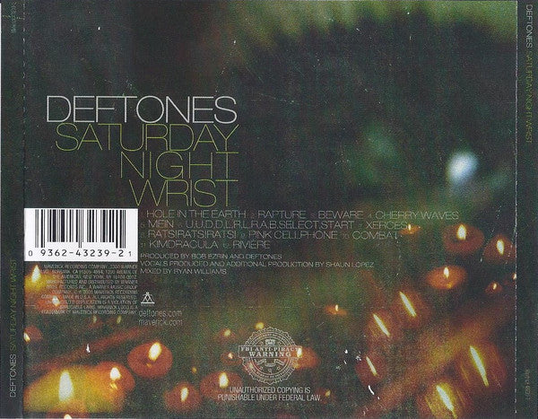 Deftones : Saturday Night Wrist (CD, Album, RE)