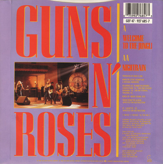 Guns N' Roses : Welcome To The Jungle / Nightrain (7", Single)
