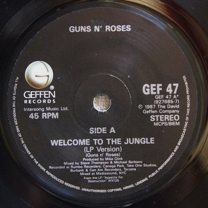 Guns N' Roses : Welcome To The Jungle / Nightrain (7", Single)