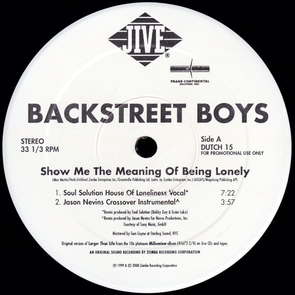 Backstreet Boys : Show Me The Meaning Of Being Lonely (2x12", Promo)