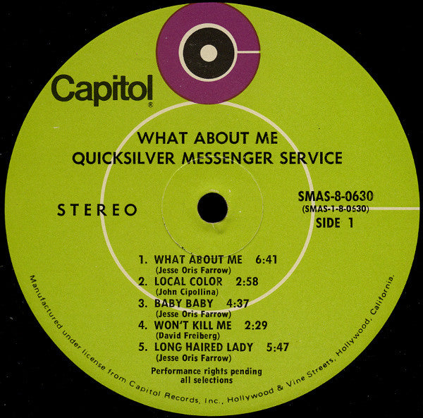 Quicksilver* : What About Me (LP, Album, Gat)