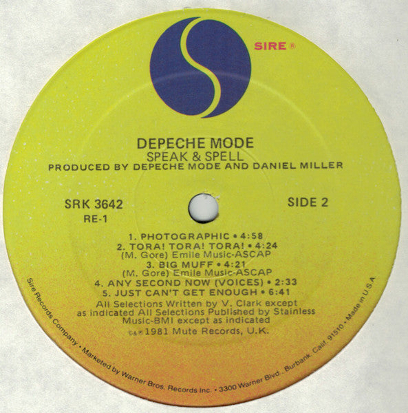 Depeche Mode : Speak & Spell (LP, Album, RE, RP, SRC)