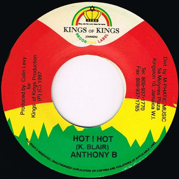 Anthony B : Hot ! Hot (7")