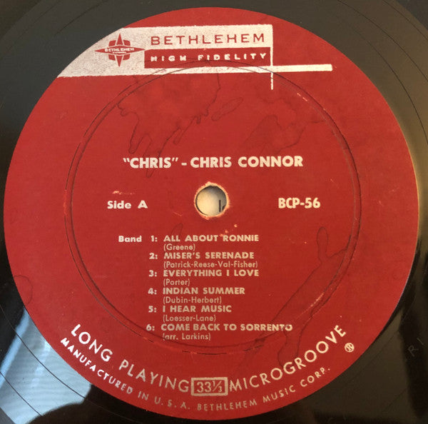Chris Connor : "Chris" - The Rich Sound Of Chris Connor (LP, Album, Mono, RE)