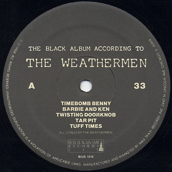 The Weathermen : The Black Album According To The Weathermen (LP, Album)