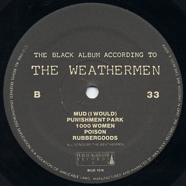 The Weathermen : The Black Album According To The Weathermen (LP, Album)