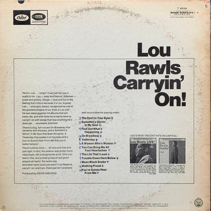Lou Rawls : Carryin' On! (LP, Album, Mono, Scr)