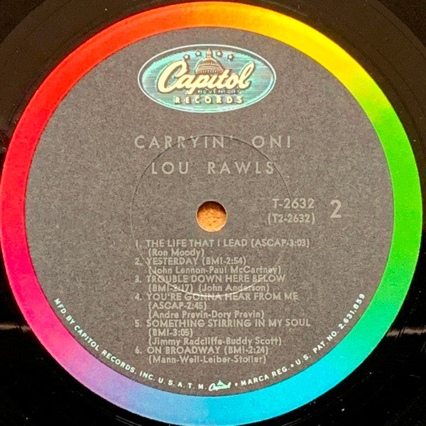 Lou Rawls : Carryin' On! (LP, Album, Mono, Scr)