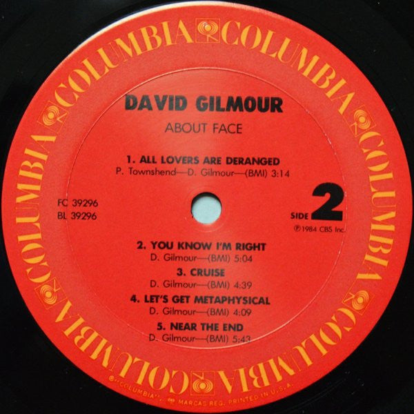 David Gilmour : About Face (LP, Album, Pit)