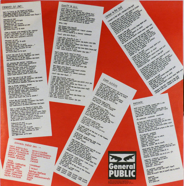 General Public : Hand To Mouth (LP, Album, Club, Car)