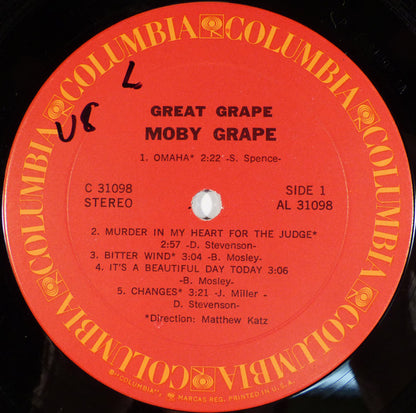 Moby Grape : Great Grape (LP, Comp, Pit)