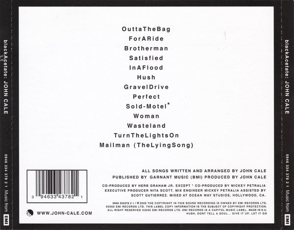 John Cale : Black Acetate (CD, Album)