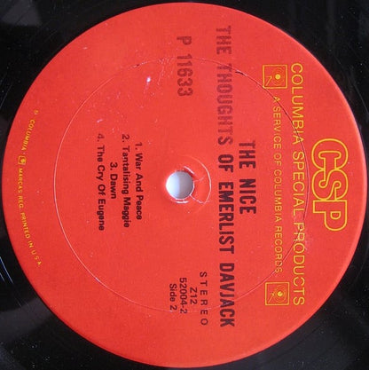 The Nice : The Thoughts Of Emerlist Davjack (LP, Album, RE, Ter)